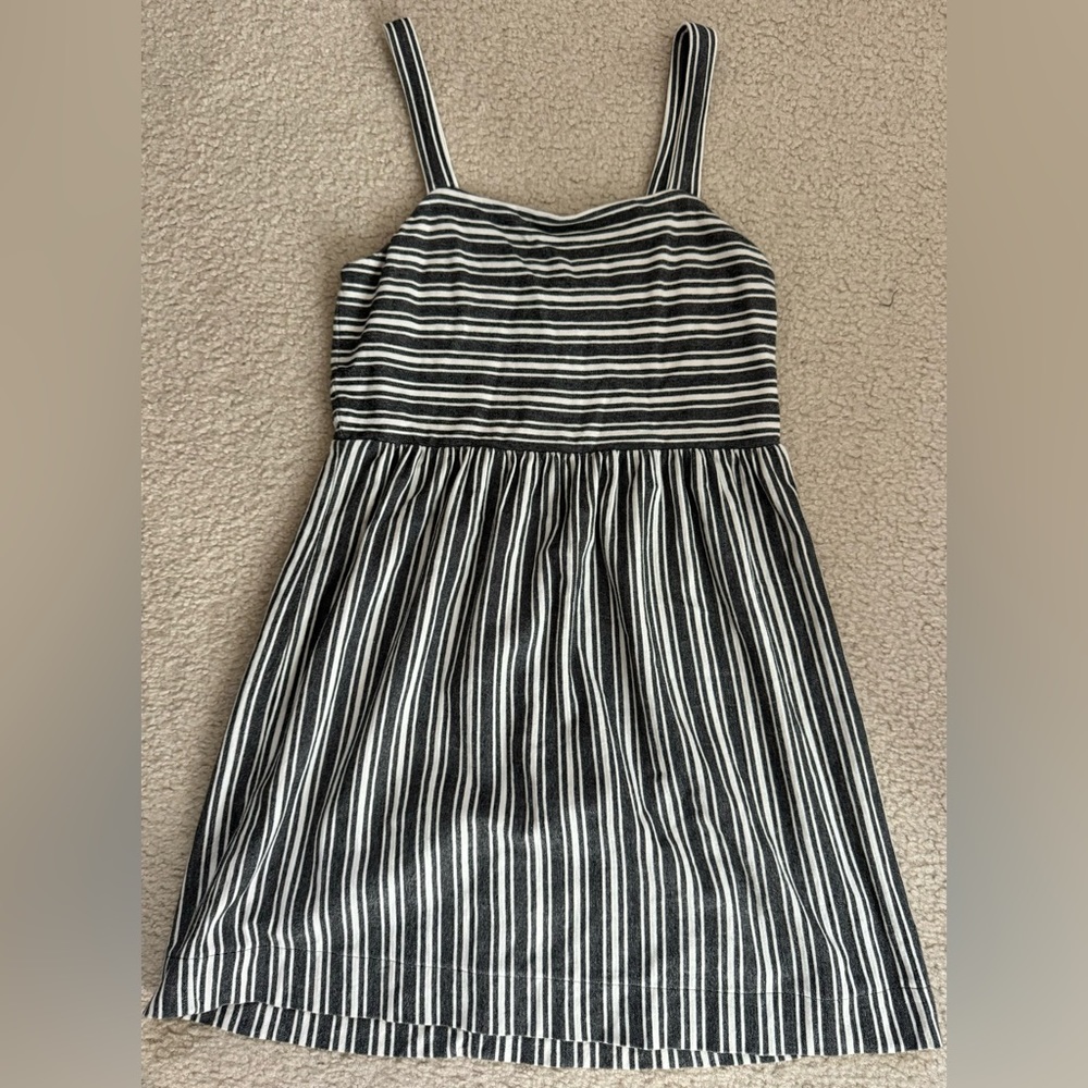 Women's Loft Sun Dress - black and cream striped / Size Small